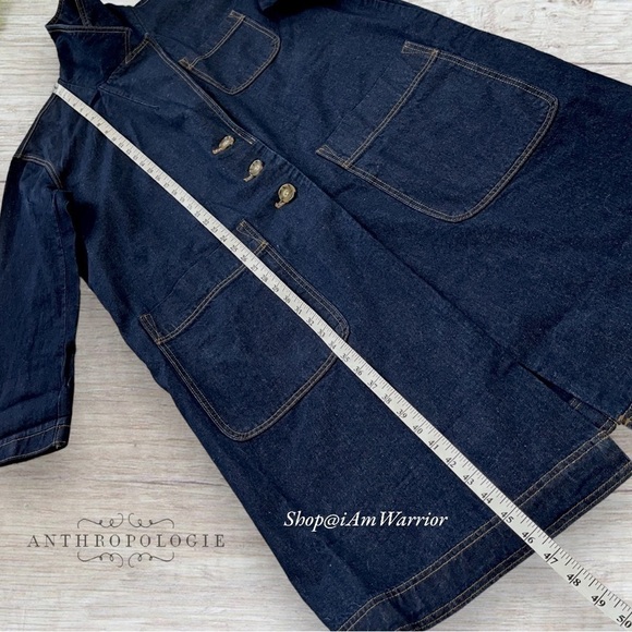 Anthropologie Pilcro NWT dark wash denim trench coat *shop@iamwarrior - Picture 10 of 14